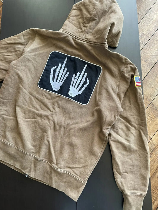 Supreme Hysteric Glamour "Fuck Hand Skeleton" Green Hoodie (Recreated Edition)