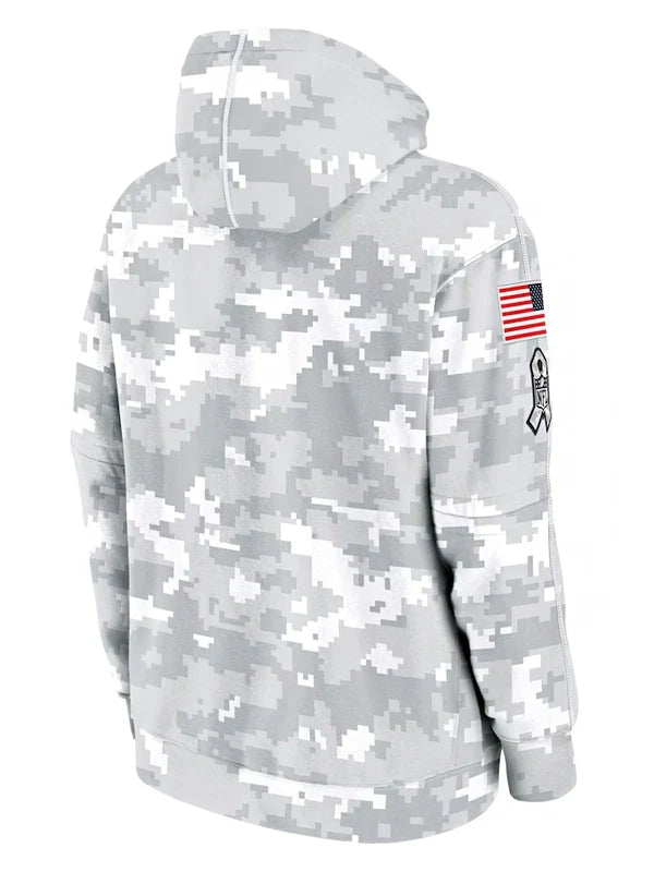 2024 Detroit Lions Arctic Camo Salute to Service Hoodie Recreated Edition