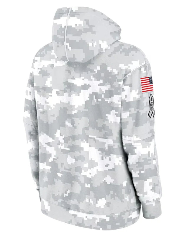 2024 Green Bay Packers Arctic Camo Salute to Service Hoodie Recreated Edition