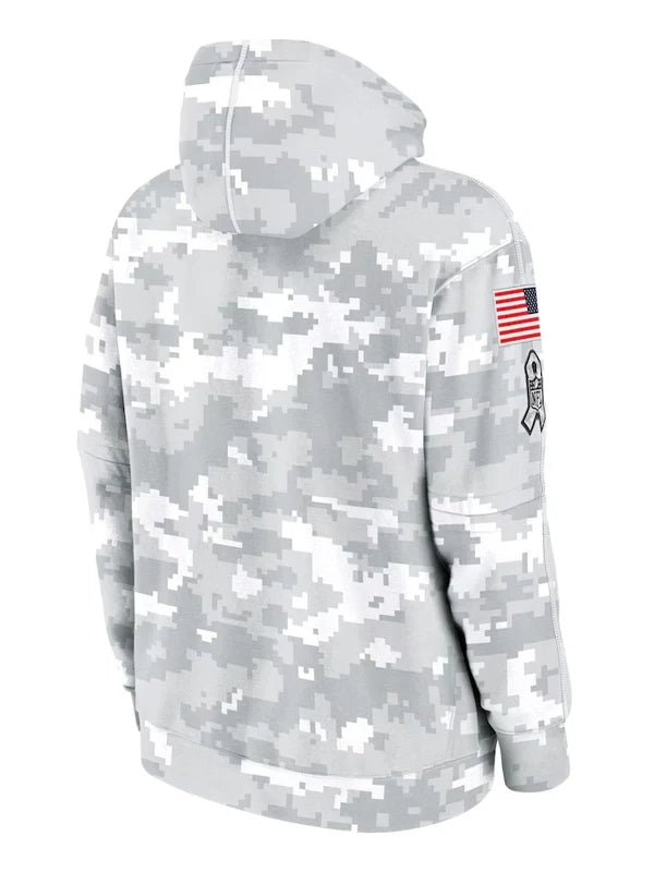 2024 Las Vegas Raiders Arctic Camo Salute to Service Hoodie Recreated Edition