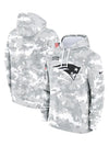 2024 New England Patriots Arctic Camo Salute to Service Hoodie Recreated Edition