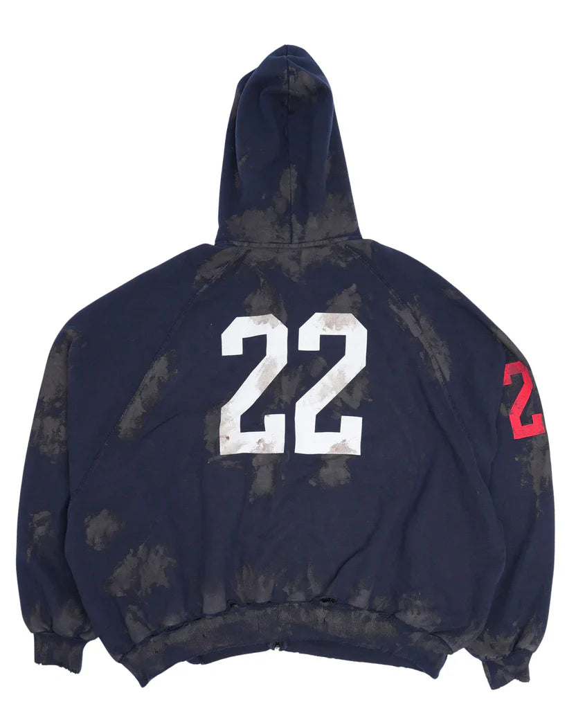 Balenciaga Distressed Polo Zip-Up Hoodie Recreated Edition