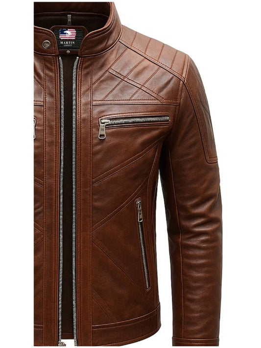 Austin Leather Brown Jacket – Men’s Premium Brown Leather Jacket