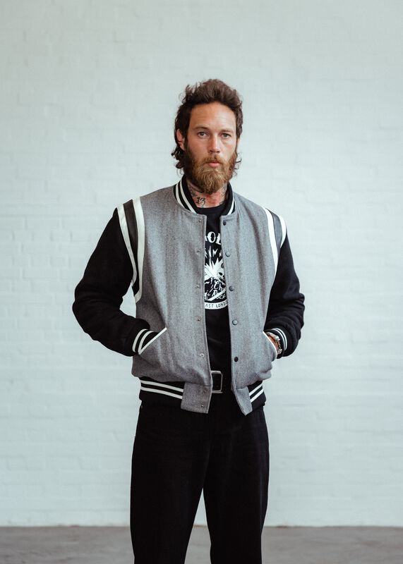 Johnny Varsity Jacket – Black-Grey-White Chet Rock Varsity Jacket