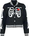 Skeleton Jacket – Black Varsity Jacket by Hell Bunny
