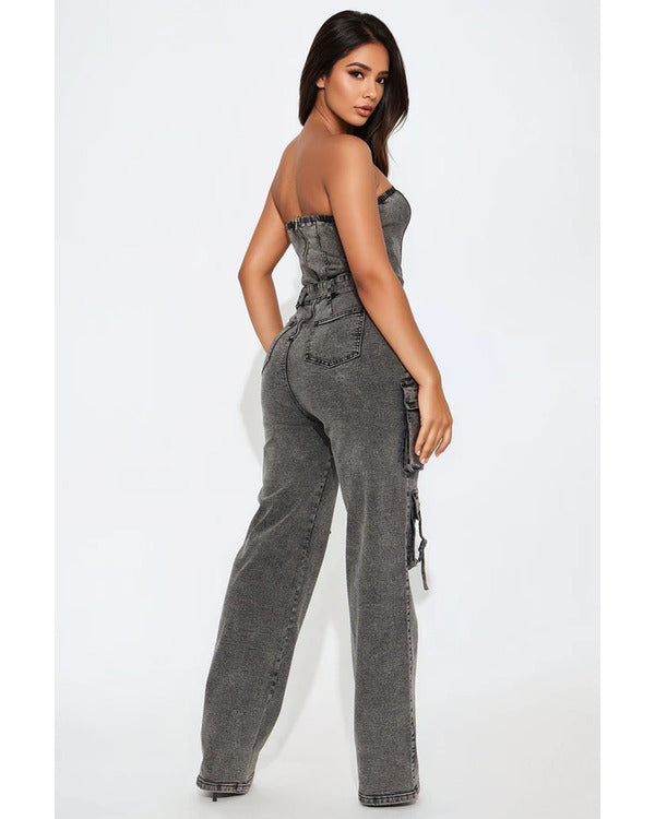 WWE Raw 2025 Jackie Redmond Grey Denim Cargo — Product Description
