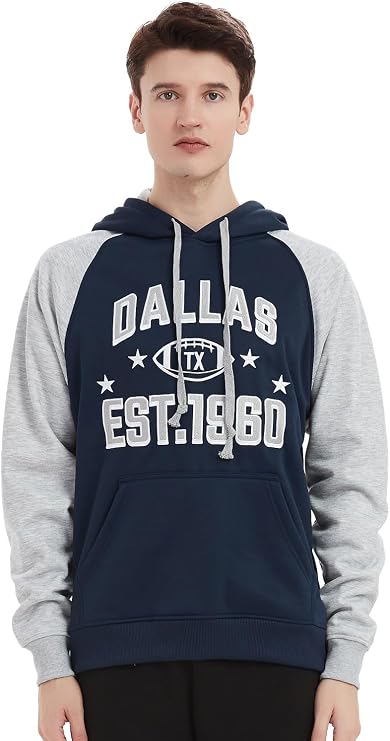 Dallas Football Hoodie – Navy Blue & Gray EST. 1960 Graphic Pullover – image 4
