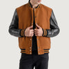 Brown & Black Varsity Letterman Jacket