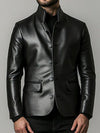 Charles Black Premium Leather Blazer – Black Leather Jacket