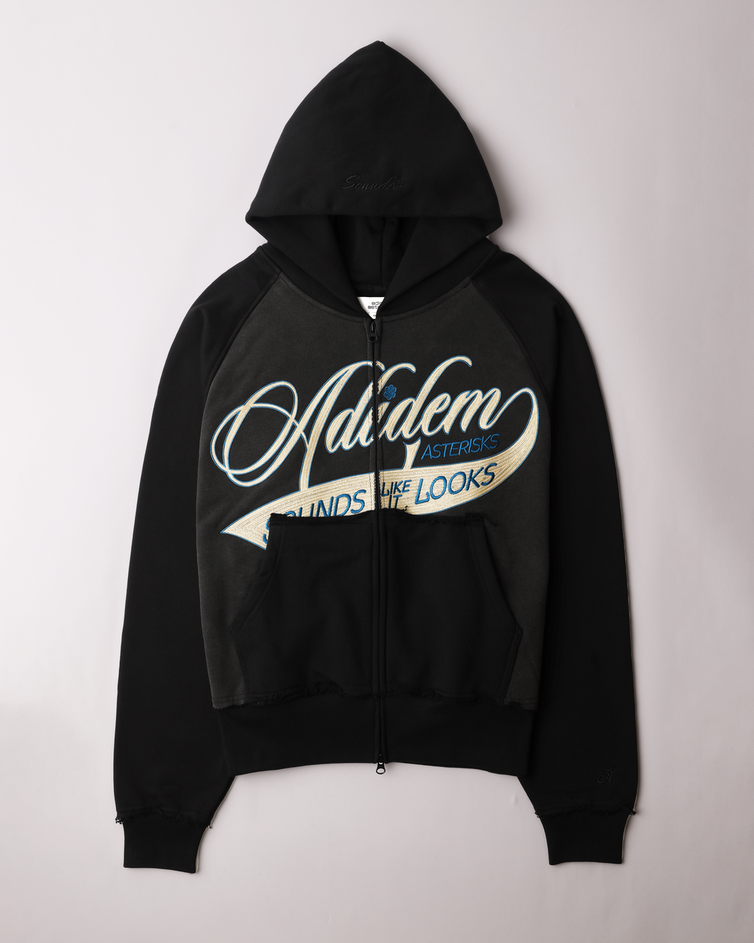Adidem Asterisks Cursive Chainstitch Ribbon Hoodie Recreated Edition