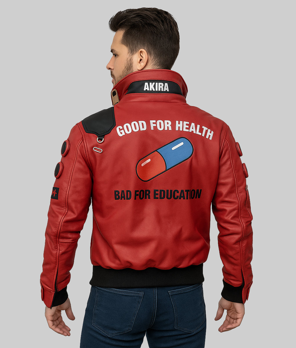 Crystal Jock Red Leather Jacket