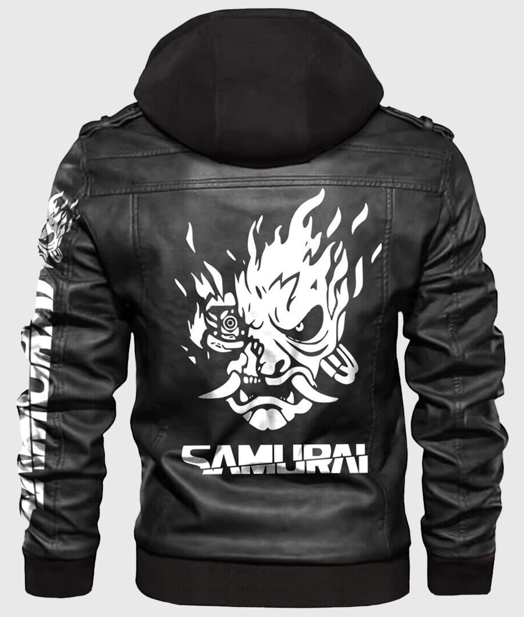 Samurai 2077 Black Leather Jacket