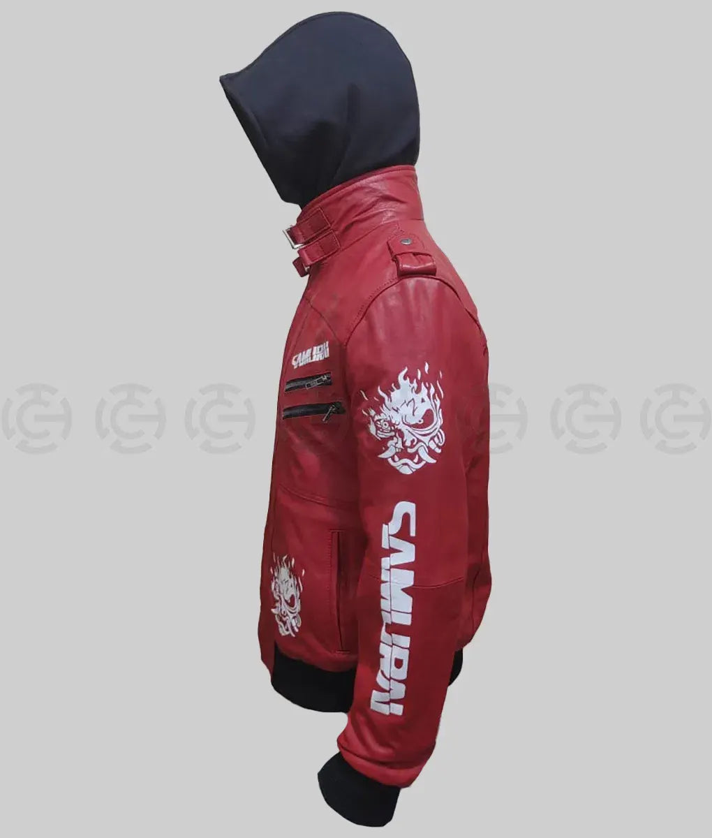 Samurai 2077 Red Leather Jacket