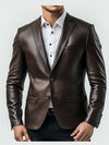 Finley Brown Leather Blazer – Leather Blazer for Men Brown
