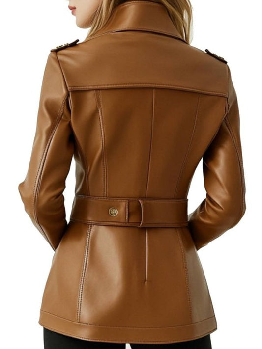 Harper Leather Brown Jacket – Women’s Leather Jacket (Brown)