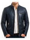 Harrison Blue Leather Jacket – Men Leather Jacket Blue