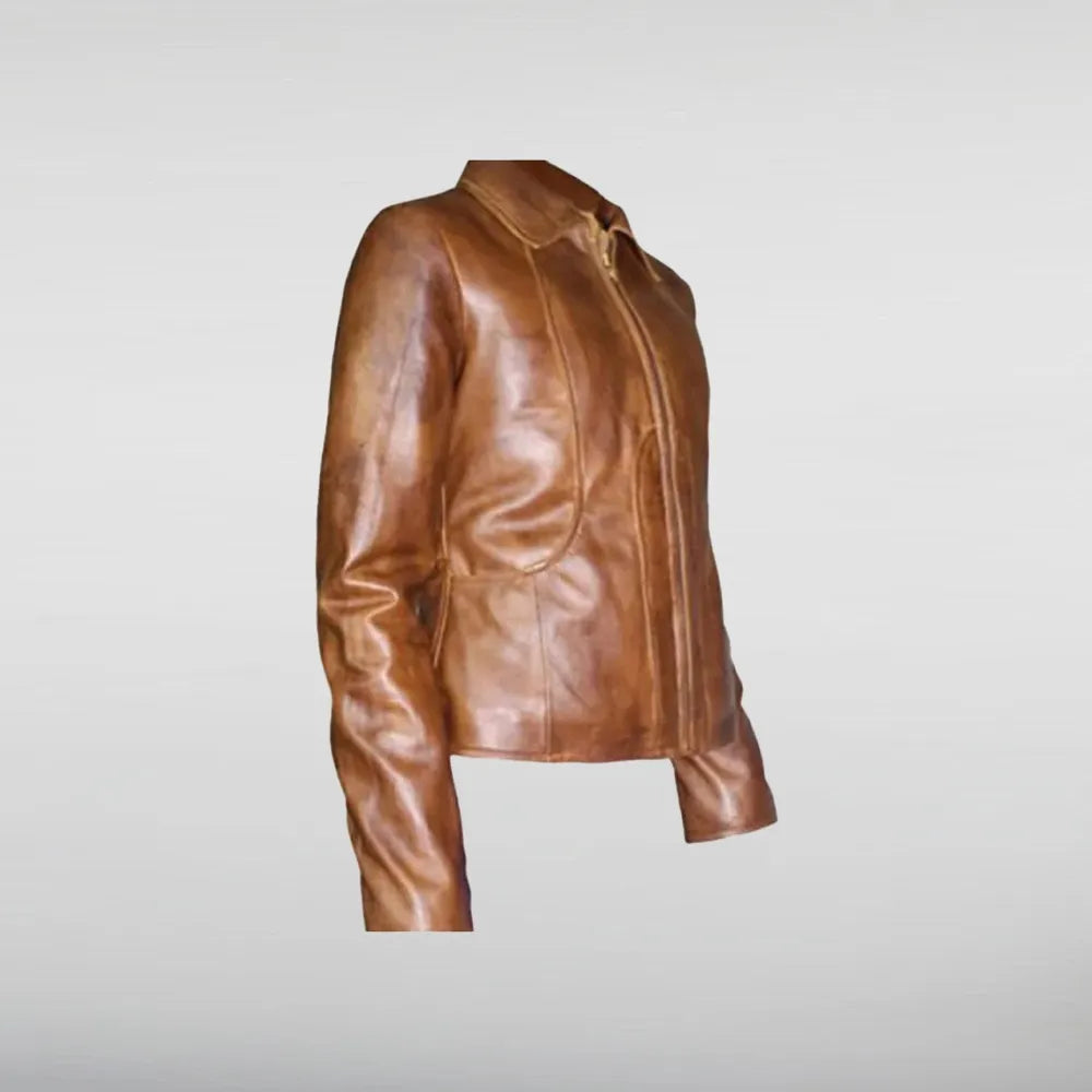 Jennifer Lopez Brown Leather Jacket