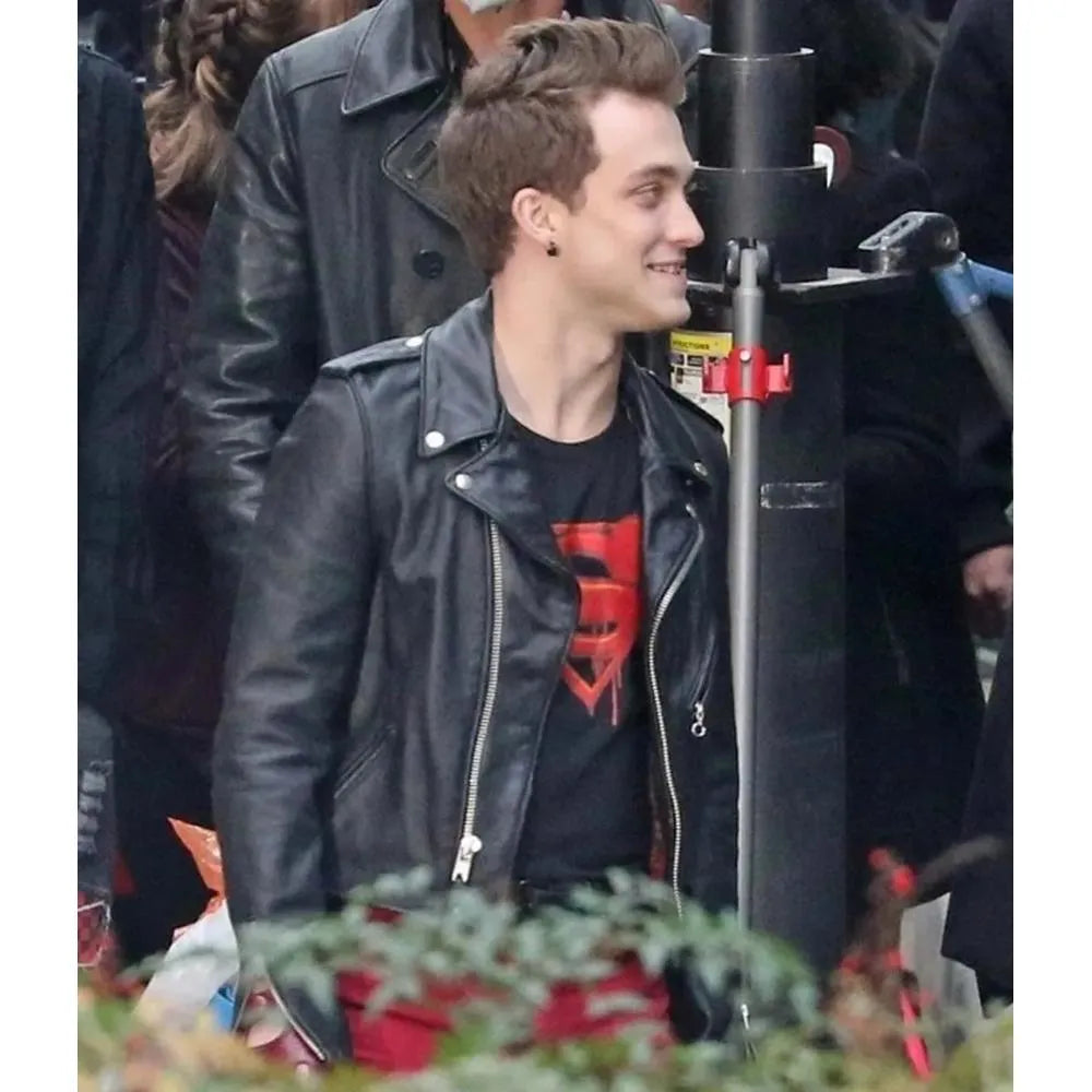 Superman and Lois Jordan Elsass Biker Leather Jacket