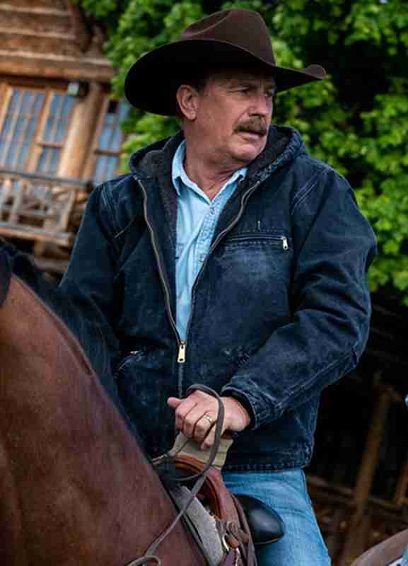 Kevin Costner Yellowstone Hooded Denim Jacket
