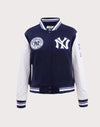 womens Pro Standard MLB New York Yankees Retro Classic Rib Wool Varsity Jacket