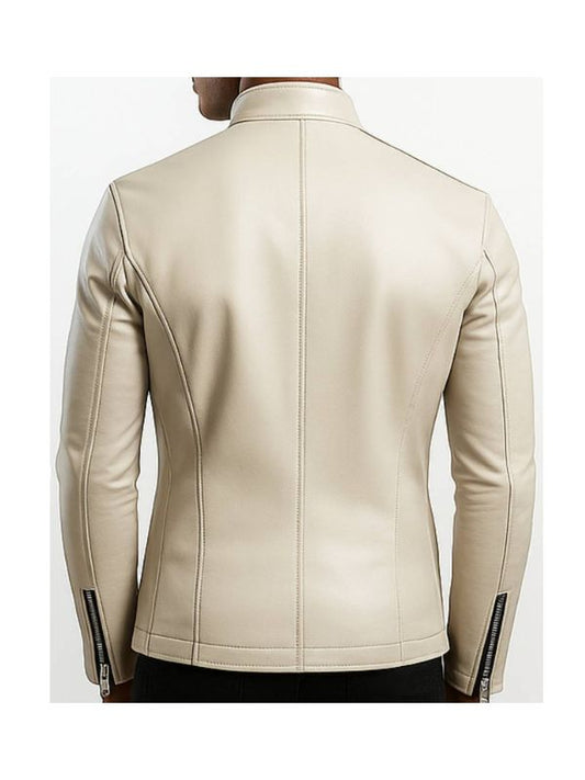 Mason White Leather Jacket – Men’s Premium White Leather Jacket