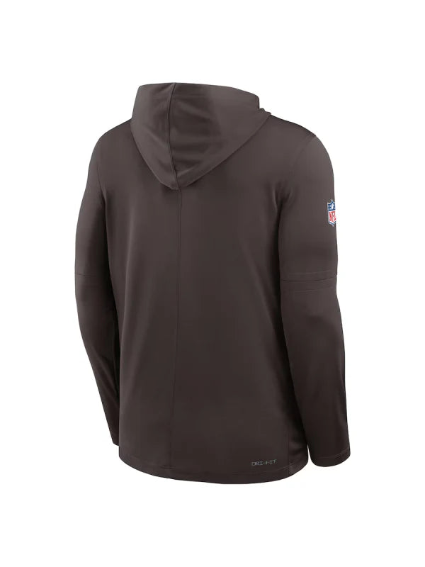Cleveland Browns Sideline Performance Long Sleeve Hoodie T‑Shirt – Game-Ready Comfort Recreated Edition