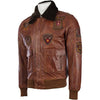 Men’s Genuine Leather Aviator Pilot Bomber Jacket