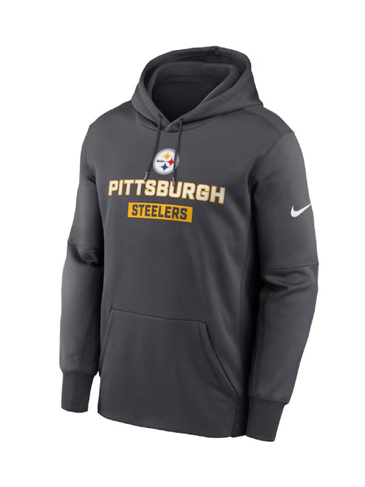 Pittsburgh Steelers Nike Anthracite Toss Sweep Performance Hoodie (Recreated Edition)