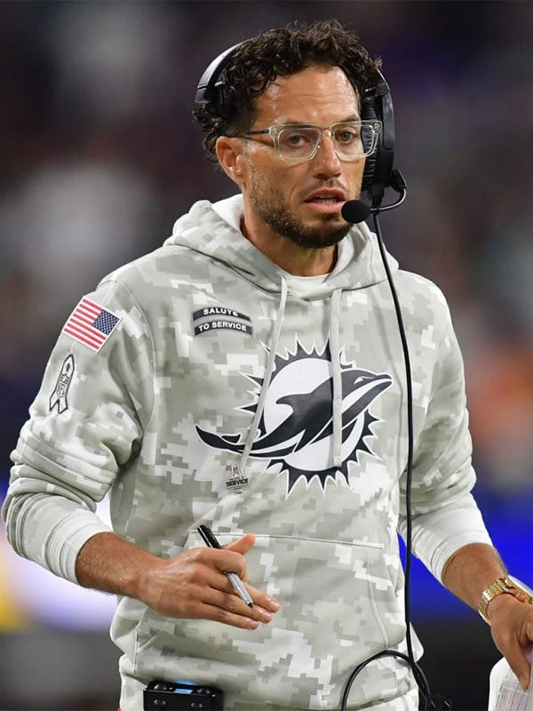 Mike McDaniel Dolphins Salute to Service Camo Hoodie Recreated Edition