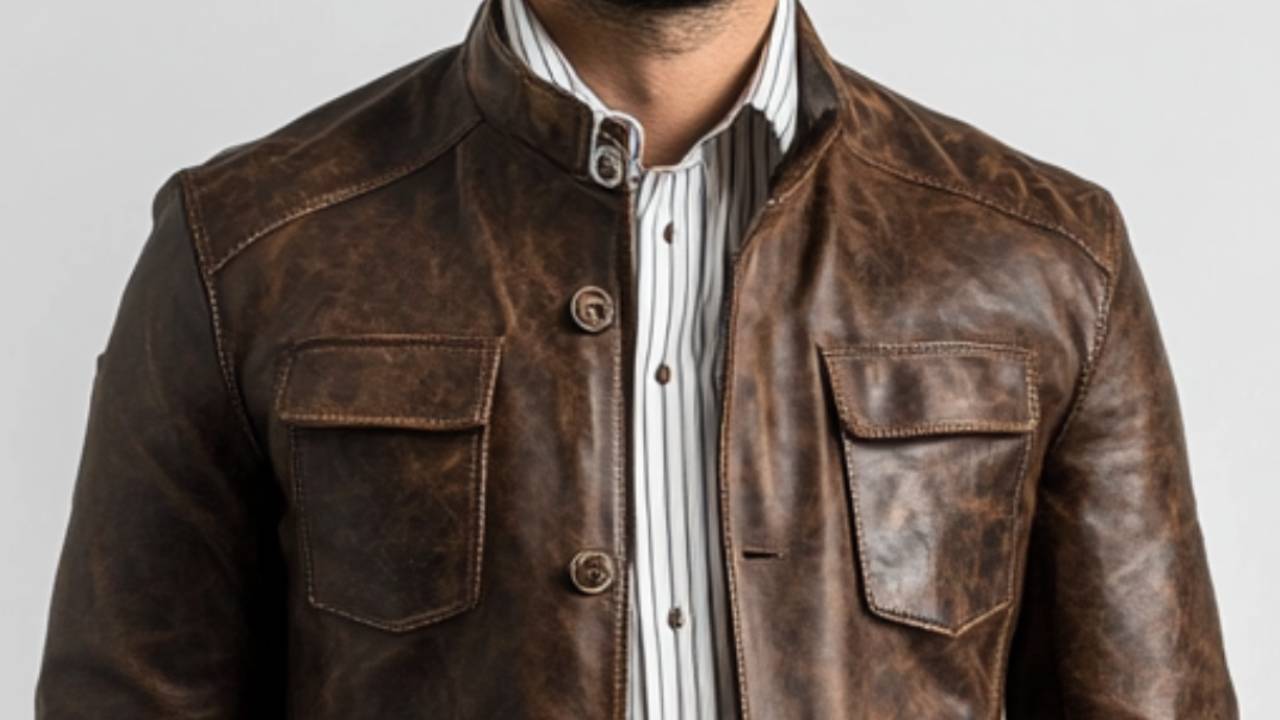 scar Leather Brown Jacket – Men’s Leather Jacket (Brown)