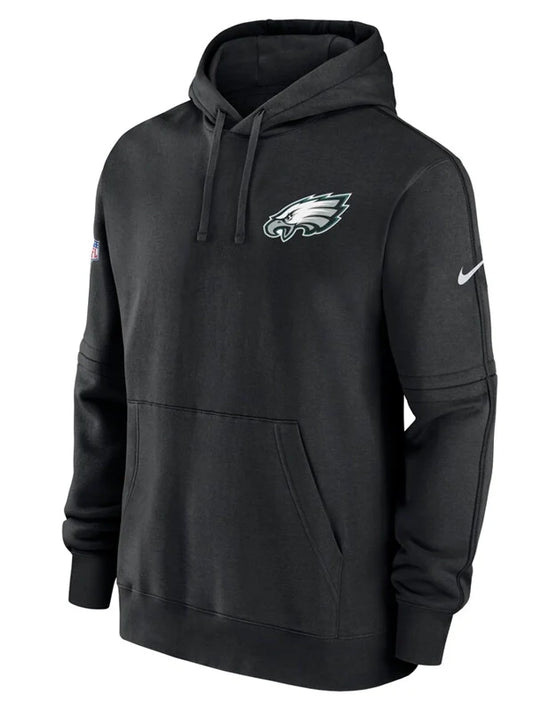 Philadelphia Eagles Black Sideline Club Pullover Hoodie (Recreated Edition)