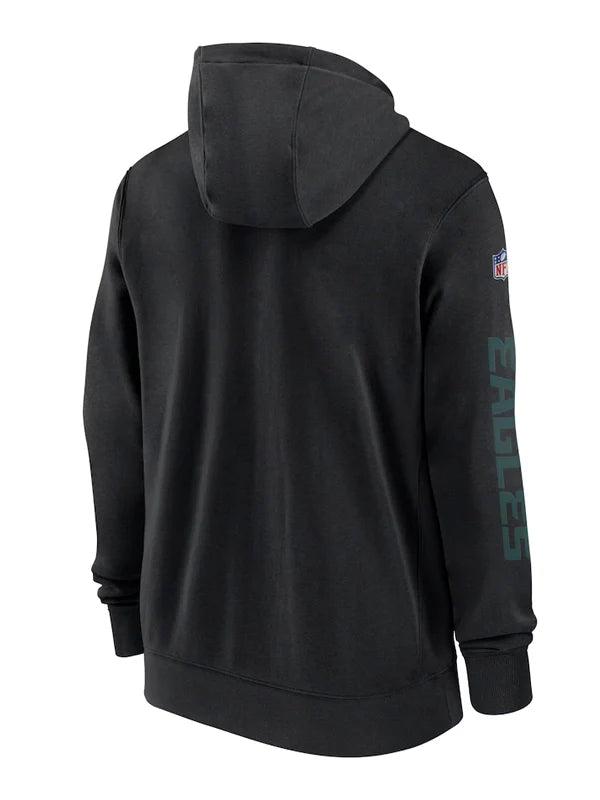 Recreation – Philadelphia Eagles Black Sideline Club Full-Zip Hoodie (Recreated Edition)