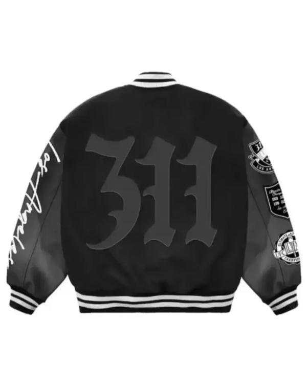 UFC 311 Los Angeles 2025 Black Varsity Jacket – Fight Night Street-Style Essential