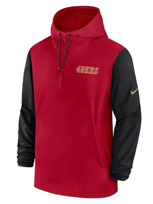 San Francisco 49ers Sideline Pre-Game Half-Zip Hoodie Jacket (Recreated Edition)