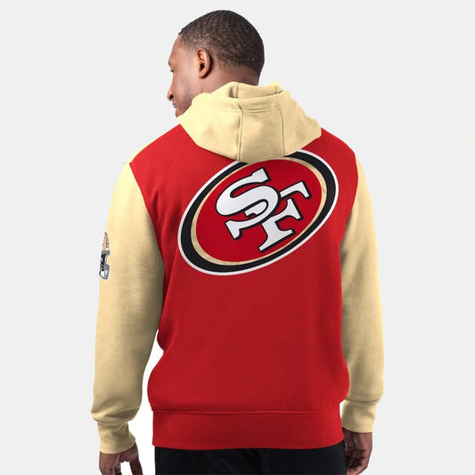 San Francisco 49ers Starter Scarlet Extreme Hoodie – Red & Beige Pullover (Recreated Edition)