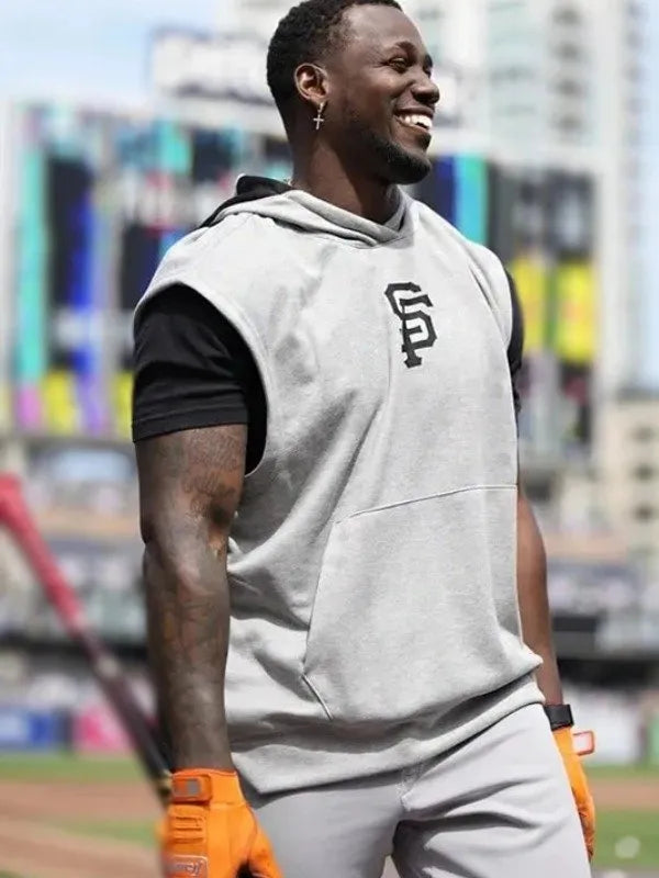 SF Giants Grey Sleeveless Hoodie – Grey Pullover Fleece (Recreated Edition)