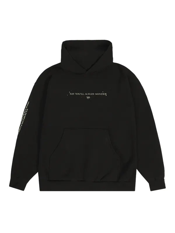 Say You’ll Always Wonder Black Hoodie – Taylor Swift TTPD Fleece Pullover (Recreated Edition)