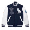 OVO Toronto Maple Leafs Varsity Jacket – Navy Blue & White Recreated Edition