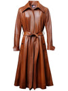 Women’s Tan Brown Leather Coat – Stylish and Sophisticated