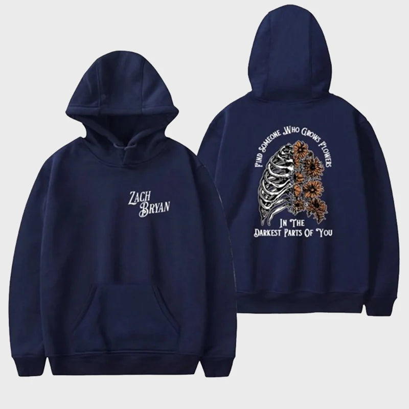 Zach Bryan “Find Someone Who Grows Flowers in the Darkest Part of You” Hoodie (Recreated Edition)