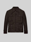 Aaron Eckhart Dark Brown Leather Jacket – front view