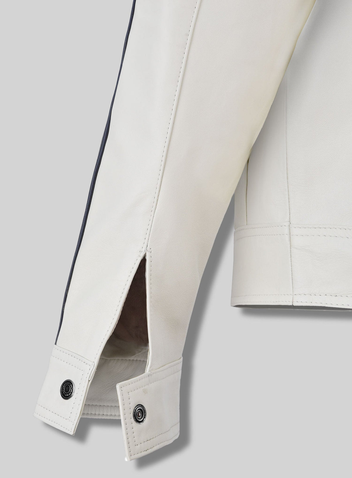 Aaron Paul Need for Speed White Leather Jacket – full product view