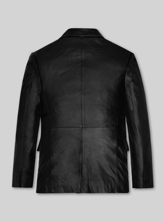 Al Pacino Black Leather Blazer – back view