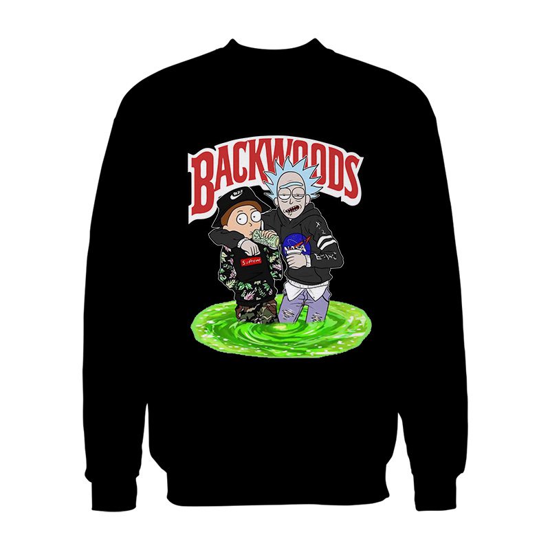 Backwoods Rick and Morty Black Hoodie Recreated Edition