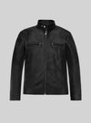 Ben Affleck Santa Monica Black Leather Jacket – front view