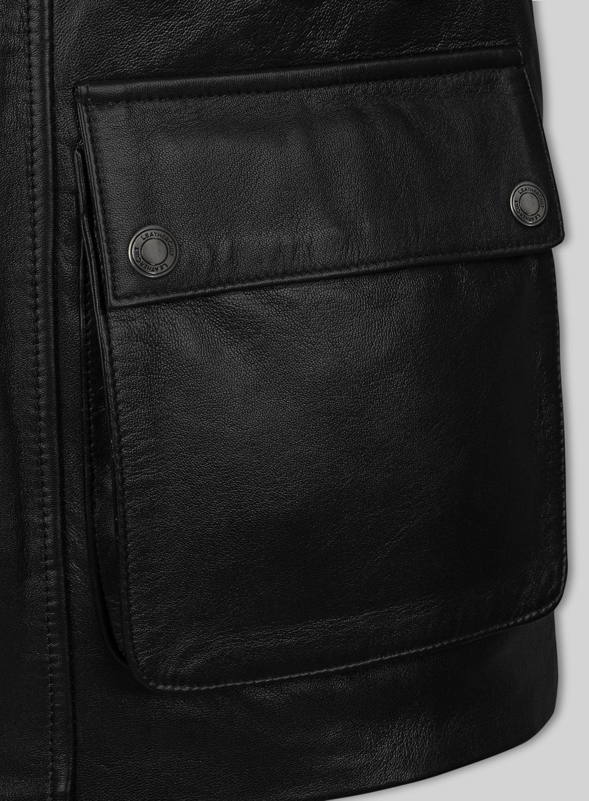 Blitz Jason Statham Black Leather Jacket – close-up and worn views