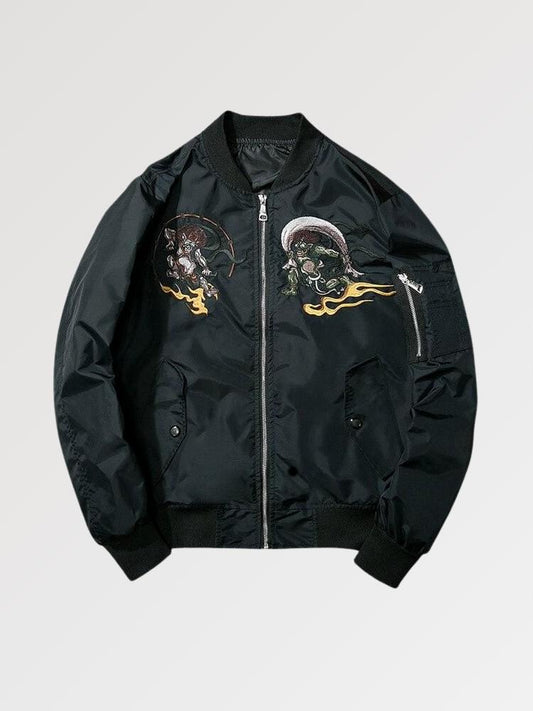 Japanese Yokai Embroidered Bomber - Sublimation Jacket ( Recreated Edition )