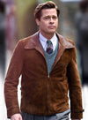 Brad Pitt Allied Black Leather Jacket – front view