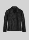 Brad Pitt Friends Season 8 Black Leather Jacket – front view