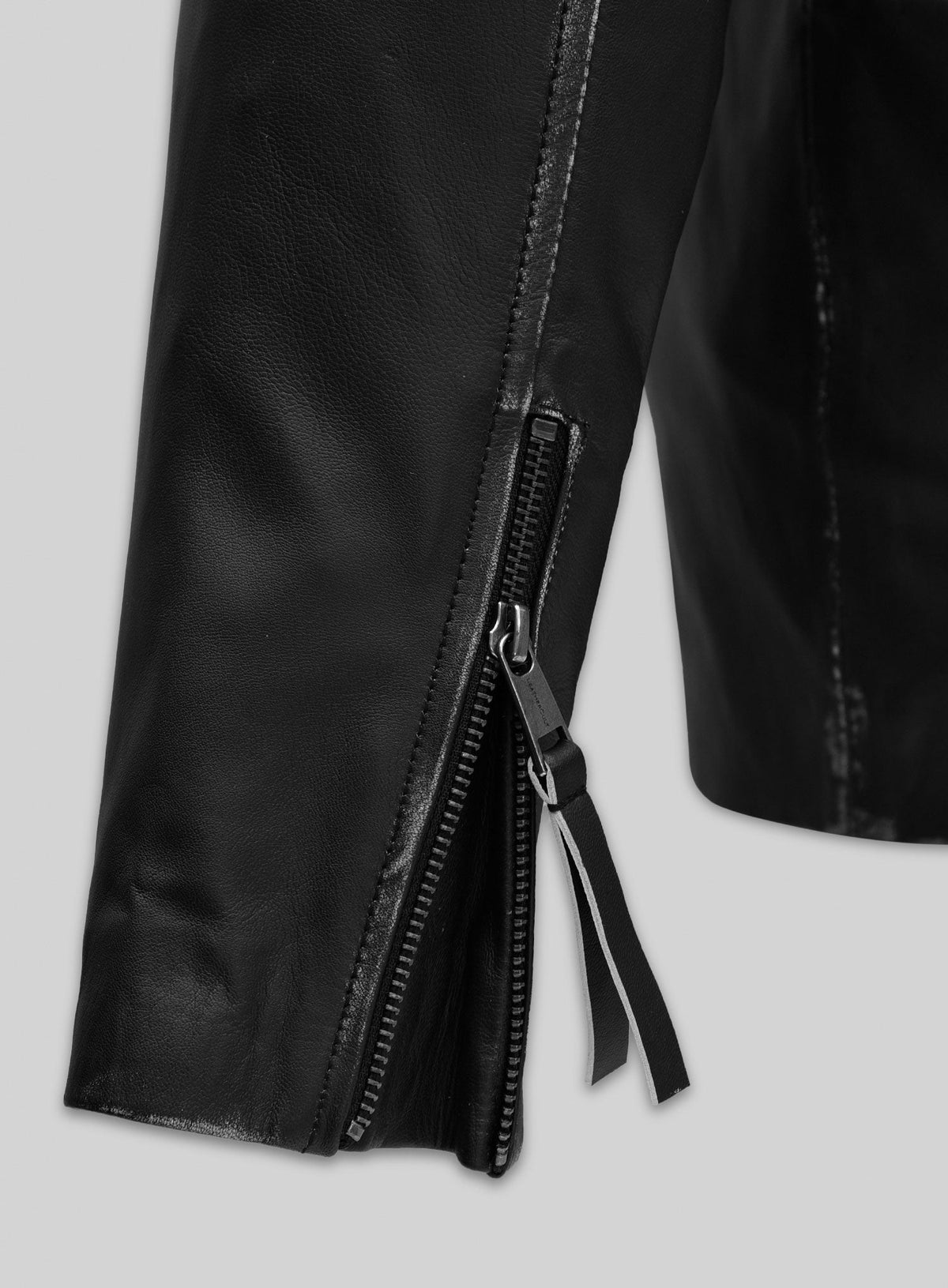 Bradley Cooper Burnt Black Leather Jacket – close-up and worn views